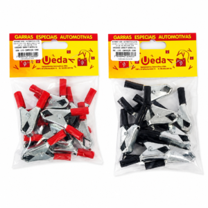 Kit com 10 Garras Jacaré para Bateria 30A com Isolamento